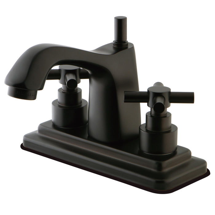 Kingston Brass KS8645EX Elinvar Double-Handle 4" Centerset Bathroom Faucet with Brass Pop-Up, Oil Rubbed Bronze