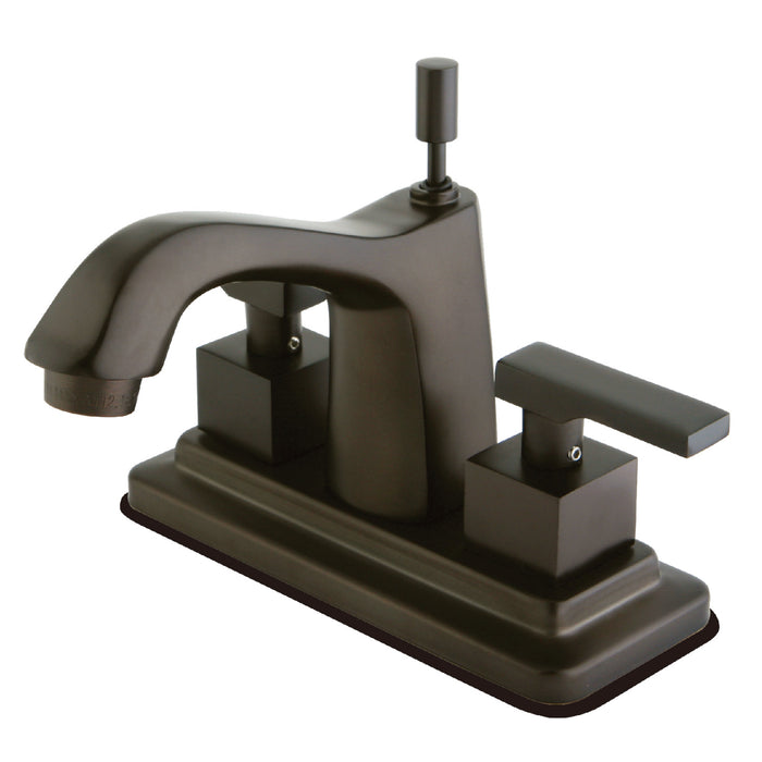 Kingston Brass KS8645QLL Executive Double-Handle 4" Centerset Bathroom Faucet with Brass Pop-Up, Oil Rubbed Bronze