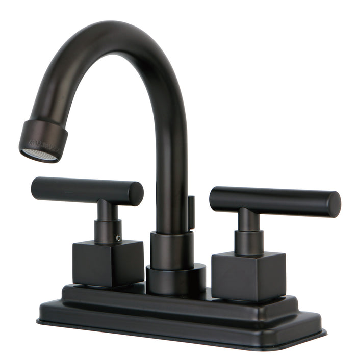 Kingston Brass KS8665CQL Claremont Double-Handle 4" Centerset Bathroom Faucet with Brass Pop-Up, Oil Rubbed Bronze