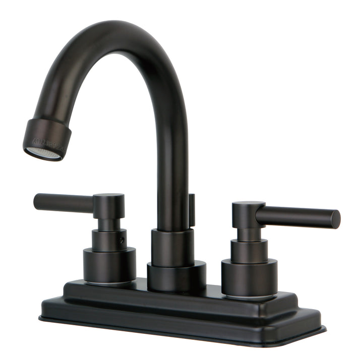 Kingston Brass KS8665EL Elinvar Double-Handle 4" Centerset Bathroom Faucet with Brass Pop-Up, Oil Rubbed Bronze