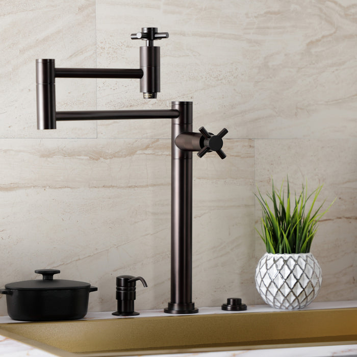 Kingston Brass KS8705DX Concord Deck Mount Pot Filler Faucet, Oil Rubbed Bronze