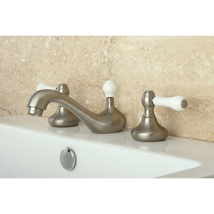 Kingston Brass KS948PL  Widespread Bathroom Faucet with ABS Pop-Up Drain, Brushed Nickel