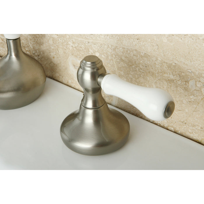 Kingston Brass KS948PL  Widespread Bathroom Faucet with ABS Pop-Up Drain, Brushed Nickel