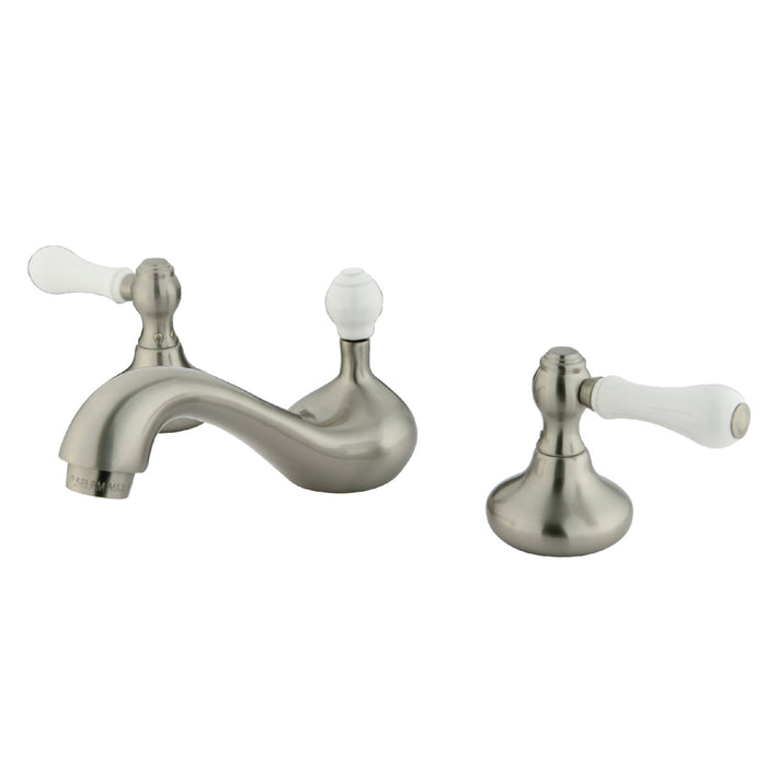 Kingston Brass KS948PL  Widespread Bathroom Faucet with ABS Pop-Up Drain, Brushed Nickel