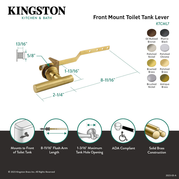 Kingston Brass KTCML5 Manhattan Front Mount Toilet Tank Lever, Oil Rubbed Bronze
