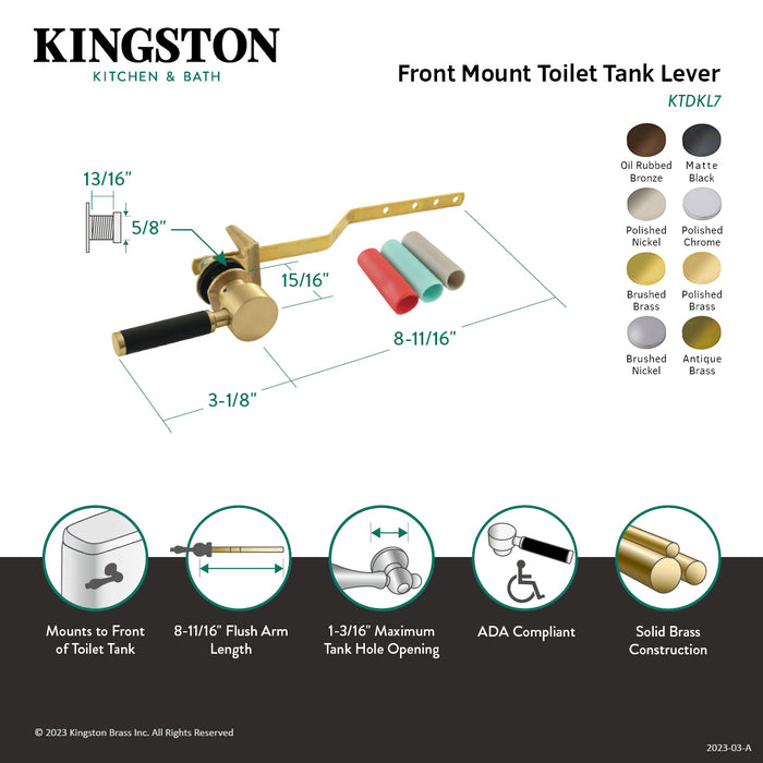 Kingston Brass KTDKL5 Kaiser Front Mount Toilet Tank Lever, Oil Rubbed Bronze