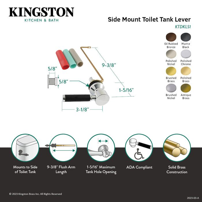 Kingston Brass KTDKLS5 Kaiser Side Mount Toilet Tank Lever, Left/Right Installation, Oil Rubbed Bronze