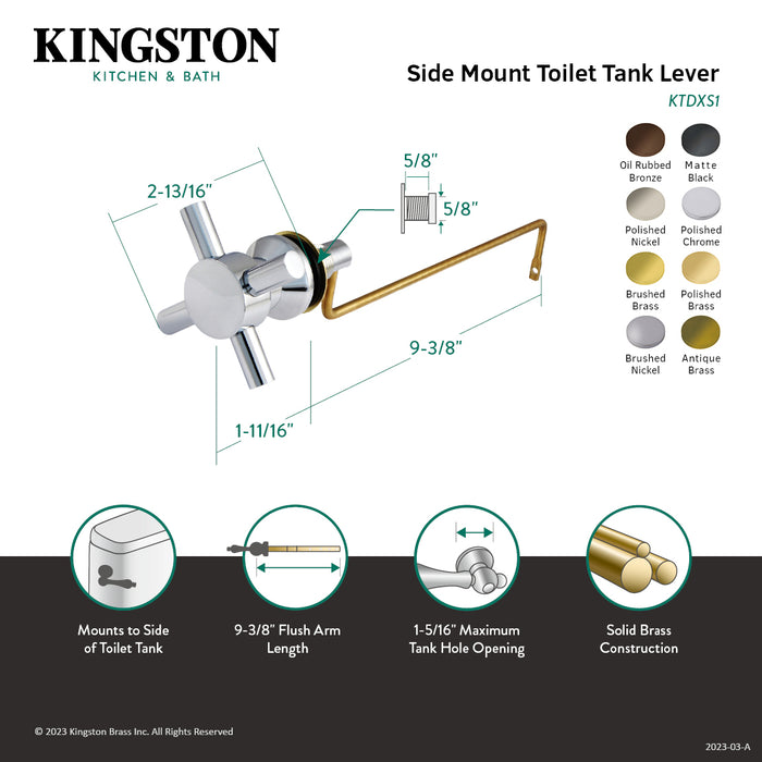 Kingston Brass KTDXS5 Concord Side Mount Toilet Tank Lever, Left/Right Installation, Oil Rubbed Bronze