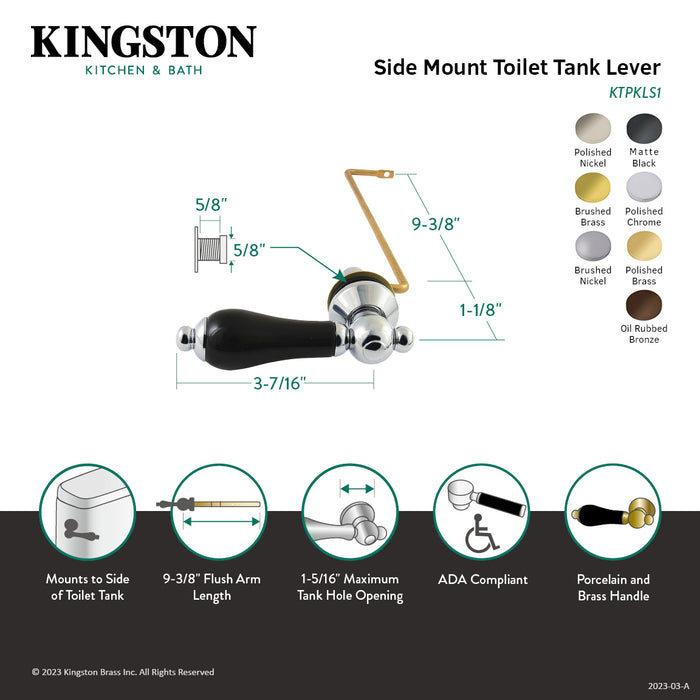 Kingston Brass KTPKLS5 Duchess Side Mount Toilet Tank Lever, Left/Right Installation, Oil Rubbed Bronze