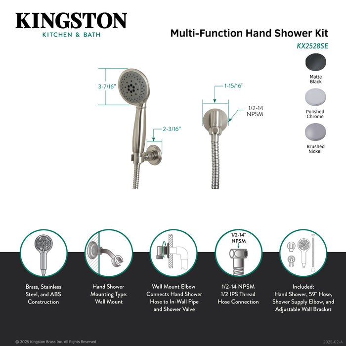 Kingston Brass KX2528SE Shower Scape Multi-Function Hand Shower Kit, Brushed Nickel