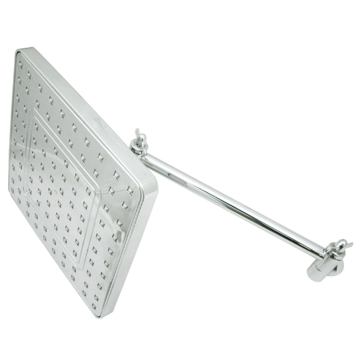 Kingston Brass KX4641K1 Fortress 8" Square Raindrop ABS Shower Head with 10" High-Low Adjustable Shower Arm, Polished Chrome