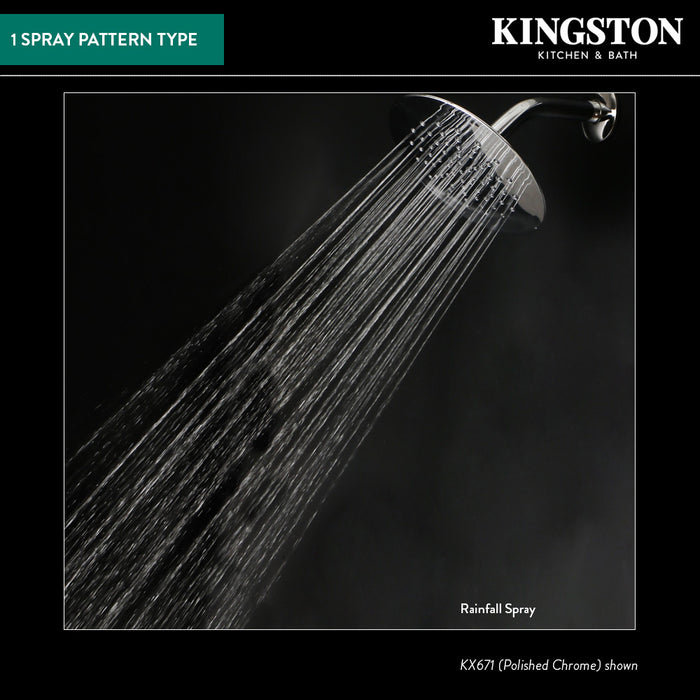 Kingston Brass KX670 Shower Scape 7" Round Raindrop ABS Shower Head, Matte Black