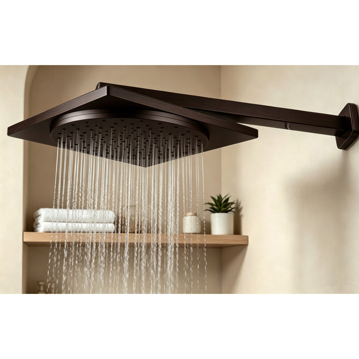 Kingston Brass KX8225 Claremont 12" Square Raindrop ABS Shower Head, Oil Rubbed Bronze