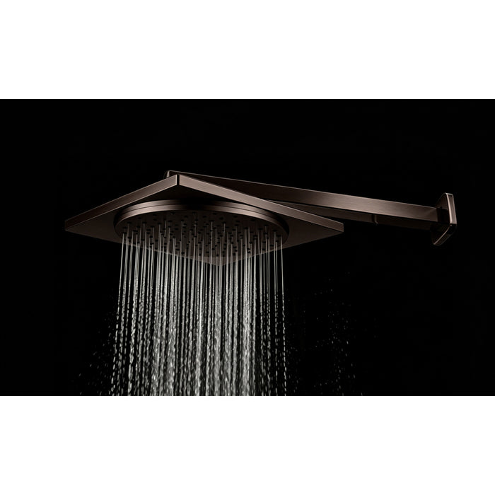 Kingston Brass KX8225 Claremont 12" Square Raindrop ABS Shower Head, Oil Rubbed Bronze