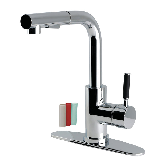 Gourmetier LS2711DKL Kaiser Single-Handle Pull-Out Kitchen Faucet with Pull-Out Sprayer, Polished Chrome