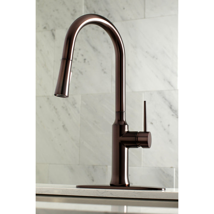 Gourmetier LS2725NYL New York Single-Handle Pull-Down Kitchen Faucet, Oil Rubbed Bronze