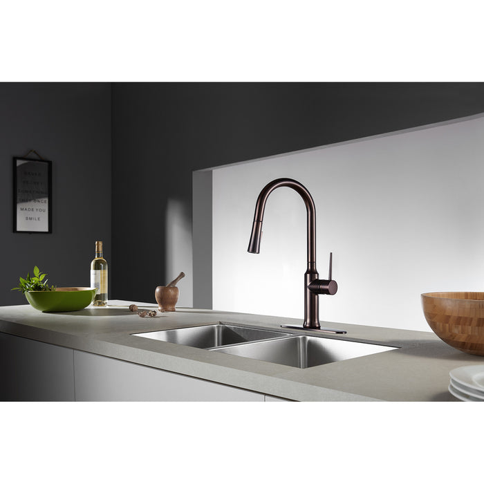 Gourmetier LS2725NYL New York Single-Handle Pull-Down Kitchen Faucet, Oil Rubbed Bronze