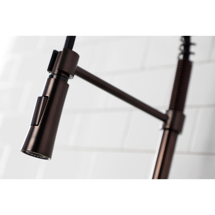 Gourmetier LS8675CTL Continental Single-Handle Deck-Mount Pre-Rinse Kitchen Faucet, Oil Rubbed Bronze