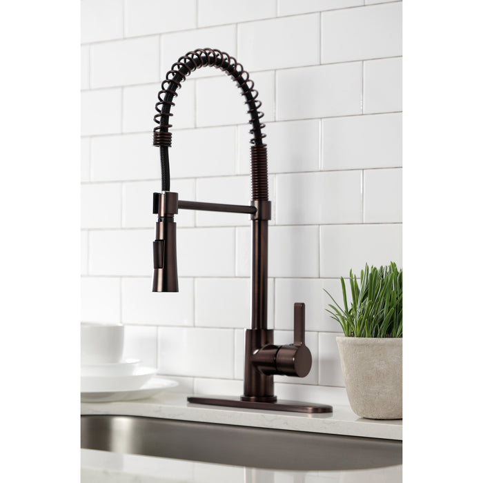 Gourmetier LS8675CTL Continental Single-Handle Deck-Mount Pre-Rinse Kitchen Faucet, Oil Rubbed Bronze