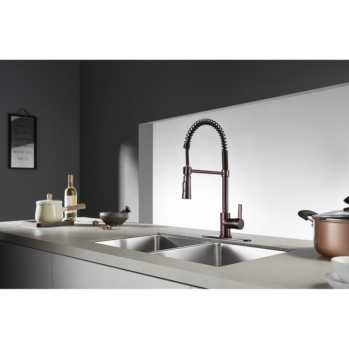 Gourmetier LS8675CTL Continental Single-Handle Deck-Mount Pre-Rinse Kitchen Faucet, Oil Rubbed Bronze