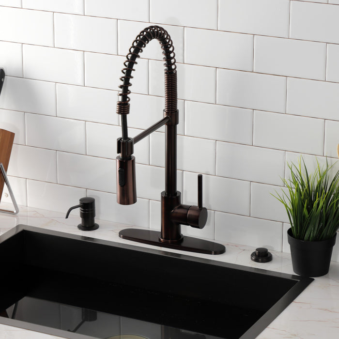 Gourmetier LS8775DL Concord Single-Handle Deck-Mount Pre-Rinse Kitchen Faucet, Oil Rubbed Bronze