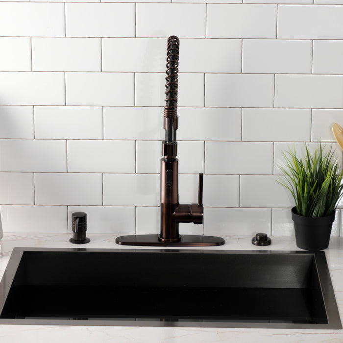 Gourmetier LS8775DL Concord Single-Handle Deck-Mount Pre-Rinse Kitchen Faucet, Oil Rubbed Bronze