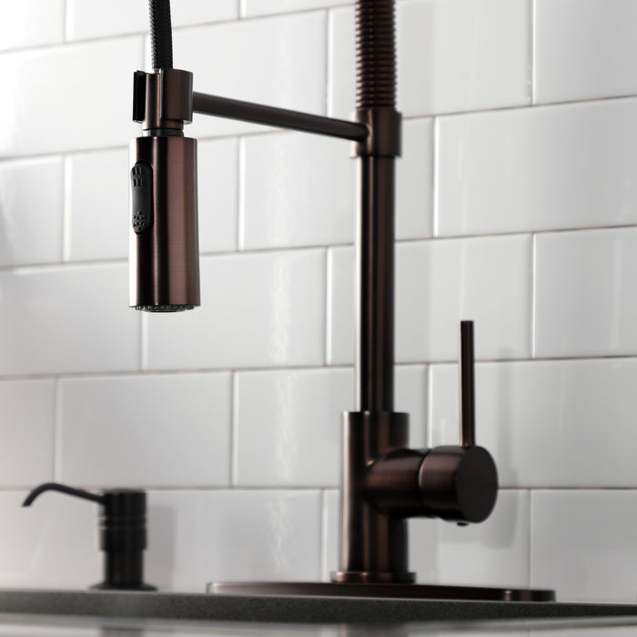 Gourmetier LS8775DL Concord Single-Handle Deck-Mount Pre-Rinse Kitchen Faucet, Oil Rubbed Bronze