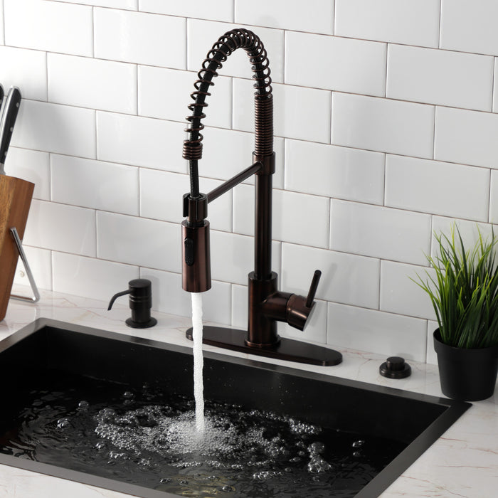 Gourmetier LS8775DL Concord Single-Handle Deck-Mount Pre-Rinse Kitchen Faucet, Oil Rubbed Bronze