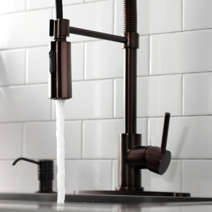 Gourmetier LS8775DL Concord Single-Handle Deck-Mount Pre-Rinse Kitchen Faucet, Oil Rubbed Bronze