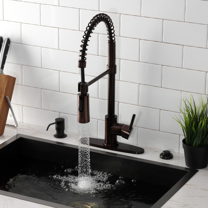 Gourmetier LS8775DL Concord Single-Handle Deck-Mount Pre-Rinse Kitchen Faucet, Oil Rubbed Bronze