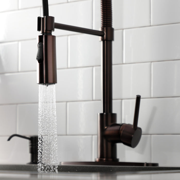 Gourmetier LS8775DL Concord Single-Handle Deck-Mount Pre-Rinse Kitchen Faucet, Oil Rubbed Bronze