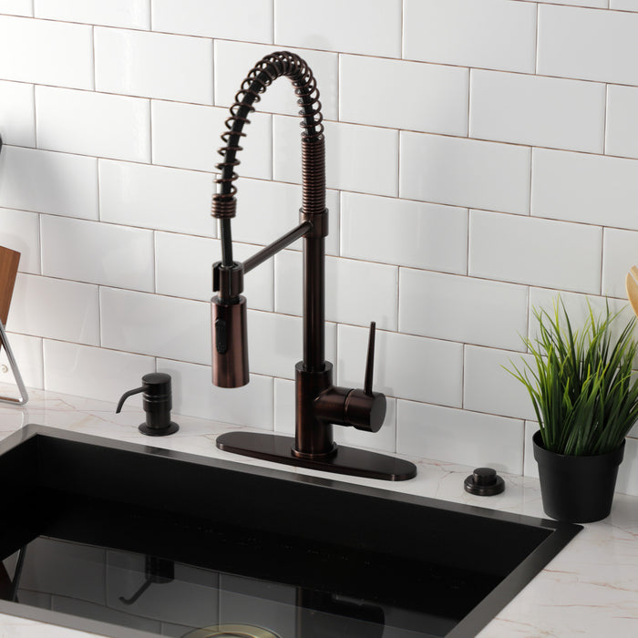 Gourmetier LS8775NYL New York Single-Handle Deck-Mount Pre-Rinse Kitchen Faucet, Oil Rubbed Bronze