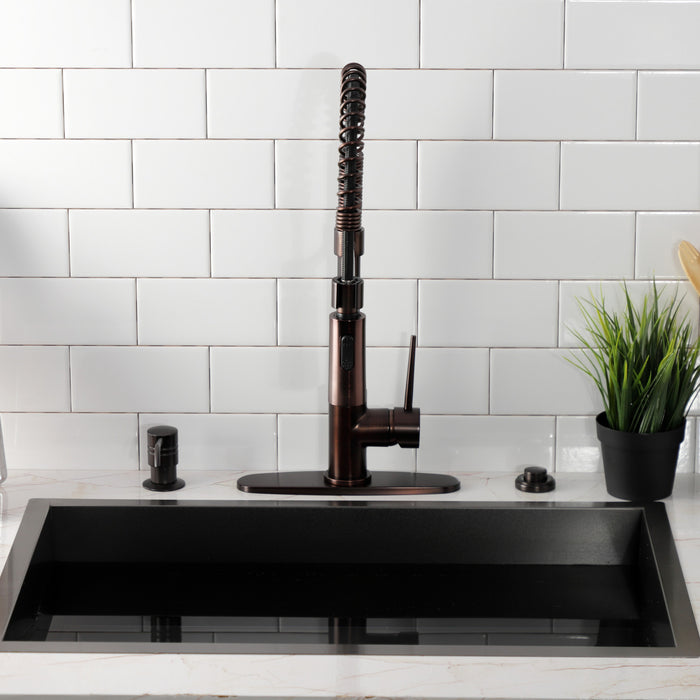 Gourmetier LS8775NYL New York Single-Handle Deck-Mount Pre-Rinse Kitchen Faucet, Oil Rubbed Bronze