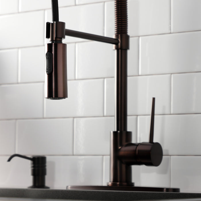 Gourmetier LS8775NYL New York Single-Handle Deck-Mount Pre-Rinse Kitchen Faucet, Oil Rubbed Bronze