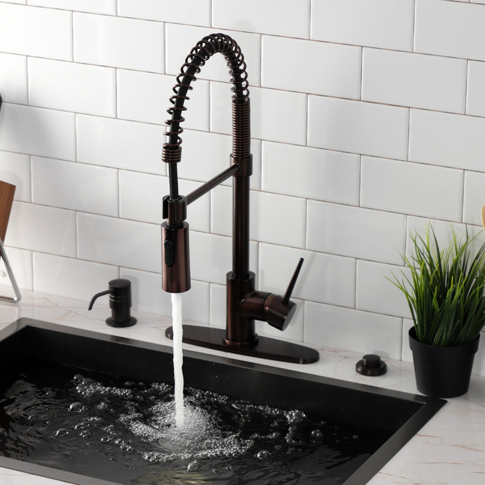 Gourmetier LS8775NYL New York Single-Handle Deck-Mount Pre-Rinse Kitchen Faucet, Oil Rubbed Bronze