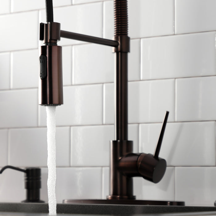 Gourmetier LS8775NYL New York Single-Handle Deck-Mount Pre-Rinse Kitchen Faucet, Oil Rubbed Bronze