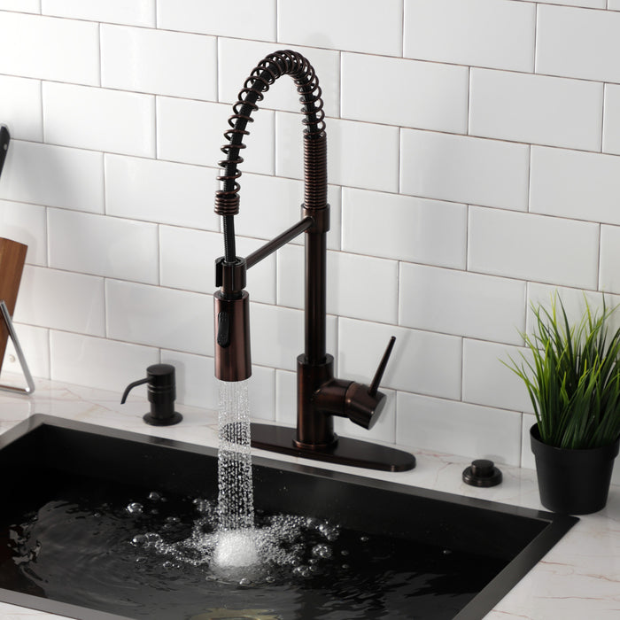 Gourmetier LS8775NYL New York Single-Handle Deck-Mount Pre-Rinse Kitchen Faucet, Oil Rubbed Bronze