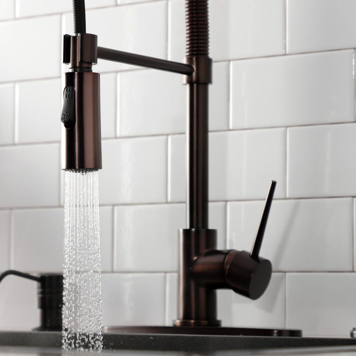 Gourmetier LS8775NYL New York Single-Handle Deck-Mount Pre-Rinse Kitchen Faucet, Oil Rubbed Bronze