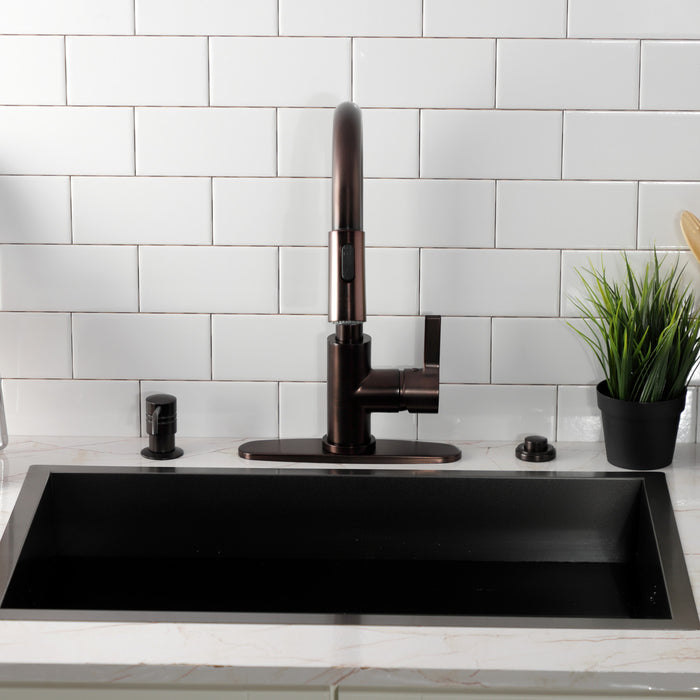 Gourmetier LS8785CTL Continental Single-Handle Pull-Down Kitchen Faucet, Oil Rubbed Bronze