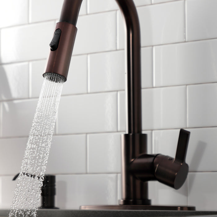 Gourmetier LS8785CTL Continental Single-Handle Pull-Down Kitchen Faucet, Oil Rubbed Bronze