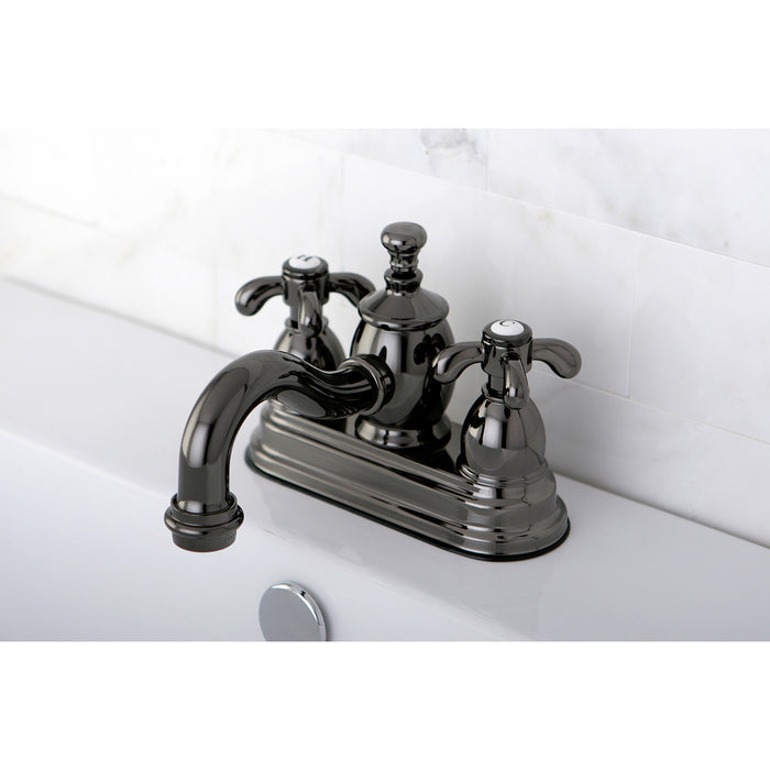 Kingston Brass NS7100TX 4 in. Centerset Bathroom Faucet, Black Stainless Steel