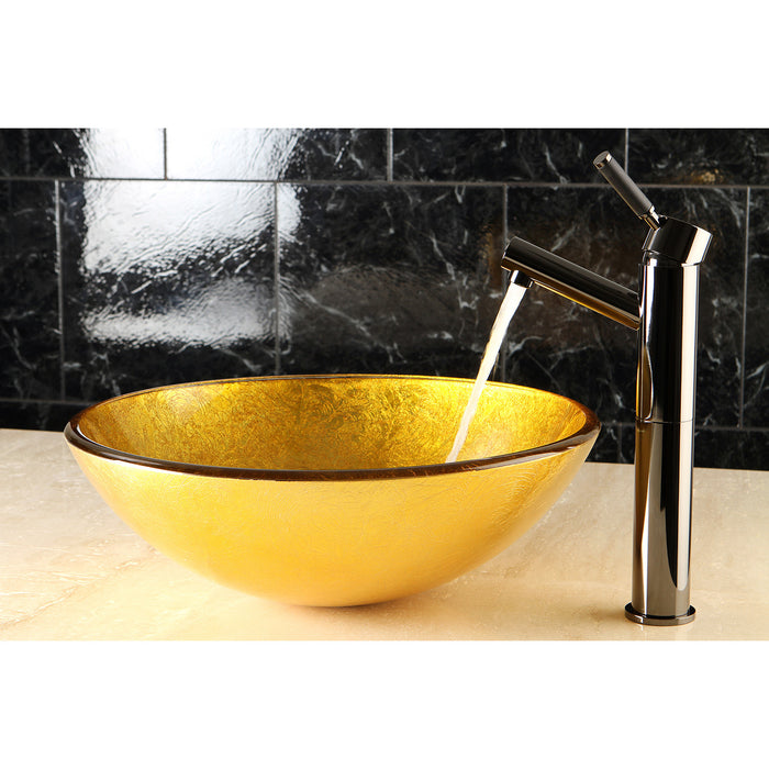 Kingston Brass NS8410DKL Water Onyx Single-Handle Vessel Sink Faucet, Black Stainless Steel