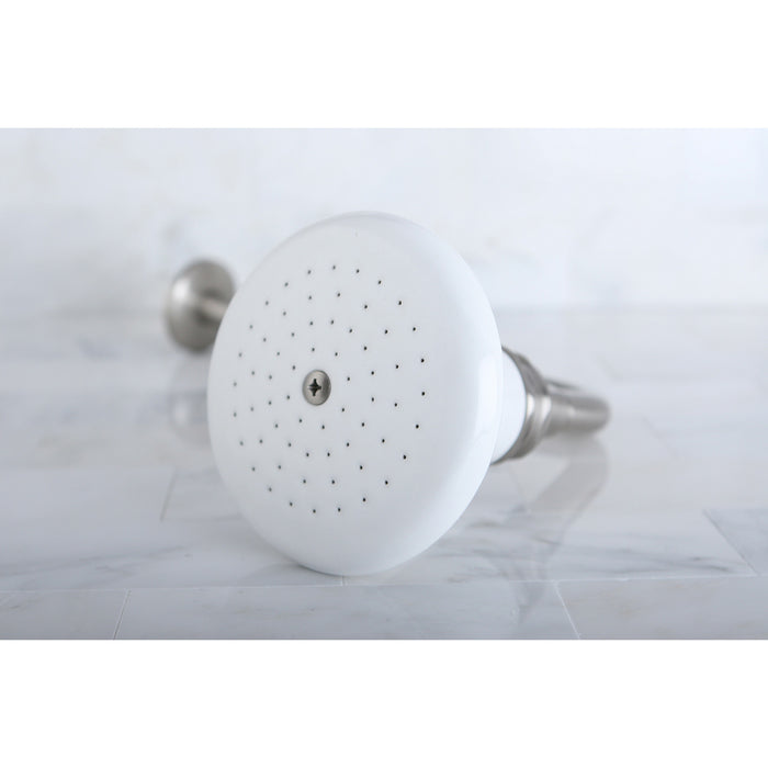 Kingston Brass P50SNCK Victorian 5-1/8" Round Raindrop Ceramic Shower Head with 12" Shower Arm, Brushed Nickel