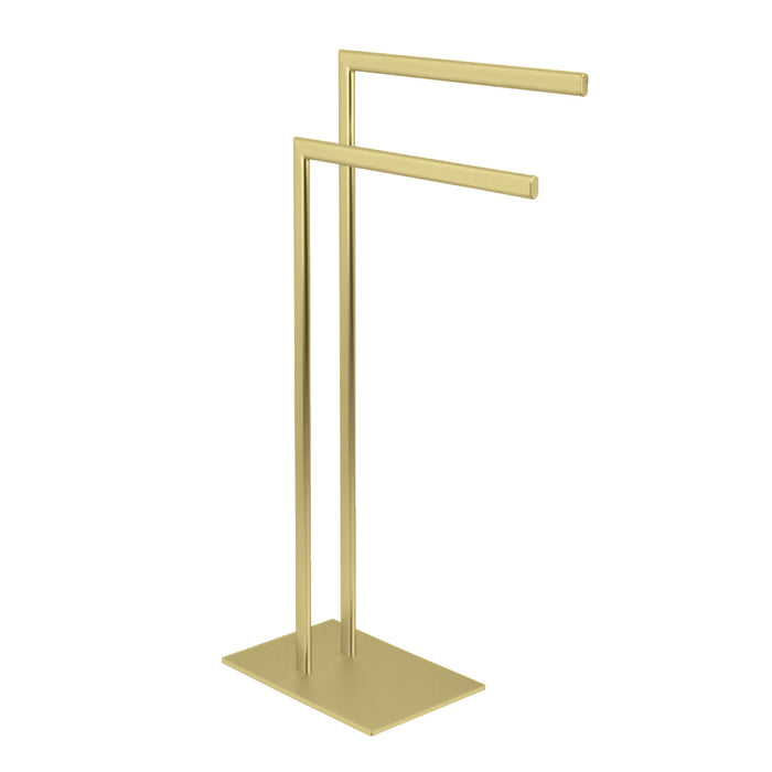 Kingston Brass SCC3097 Edenscape 31-3/4" Freestanding Pedestal 2-Tier Towel Rack, Brushed Brass