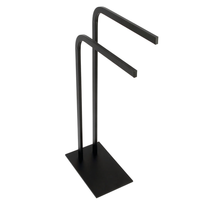 Kingston Brass SCC8000 Edenscape 31" Freestanding Pedestal 2-Tier L-Shape Towel Rack, Matte Black