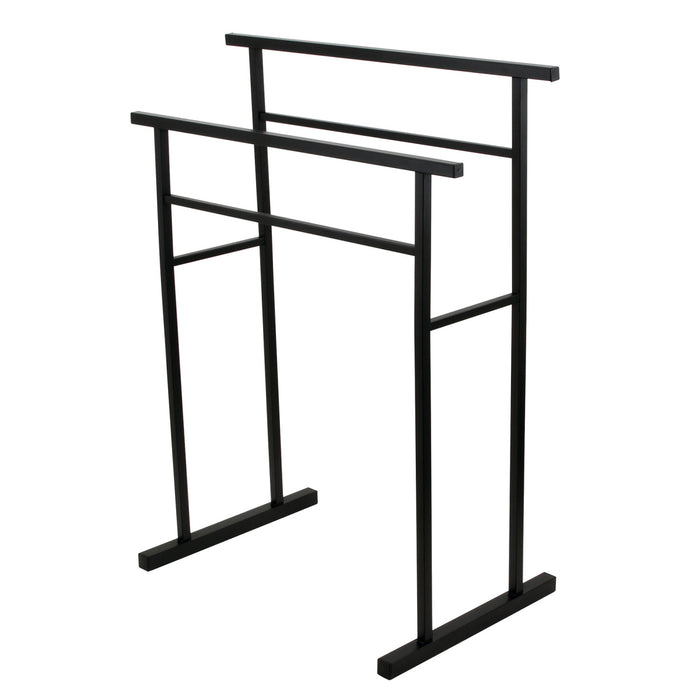 Kingston Brass SCC8240 Edenscape 32" Freestanding Pedestal 4-Tier Towel Rack, Matte Black