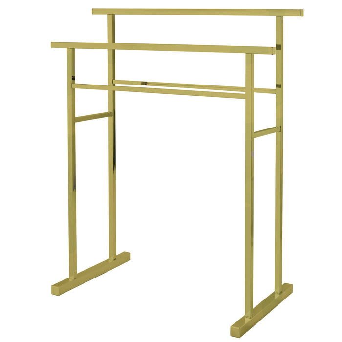 Kingston Brass SCC8247 Edenscape 32" Freestanding Pedestal 4-Tier Towel Rack, Brushed Brass