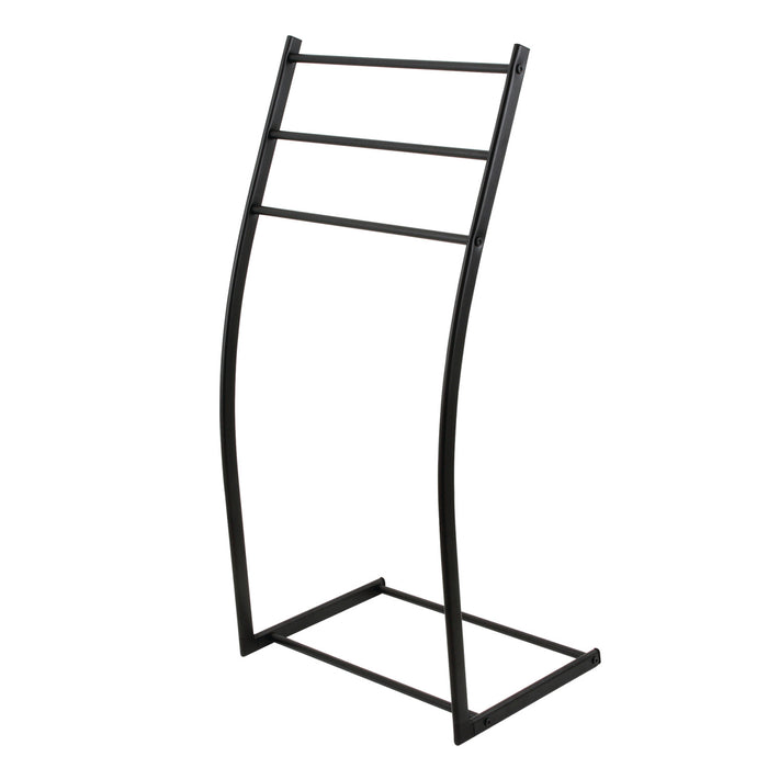 Kingston Brass SCC8250 Edenscape 34" Freestanding Pedestal 3-Tier Towel Rack, Matte Black