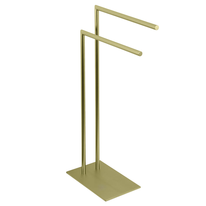 Kingston Brass SCC8327 Edenscape 31-3/4" Freestanding Pedestal 2-Tier Towel Rack, Brushed Brass