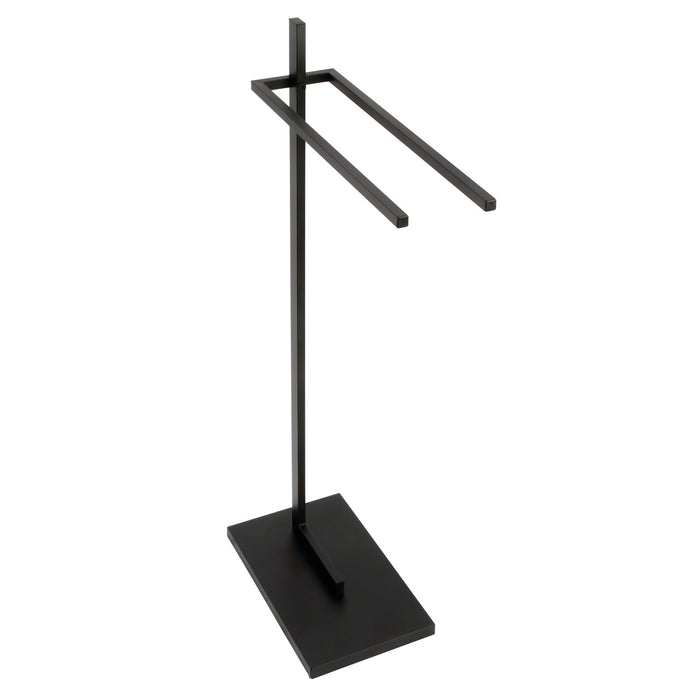 Kingston Brass SCC8600 Edenscape 33-11/16" Freestanding Pedestal 2-Tier Towel Rack, Matte Black